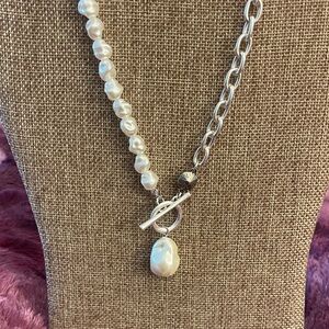 Pink Panache Silver and Pearl Necklace